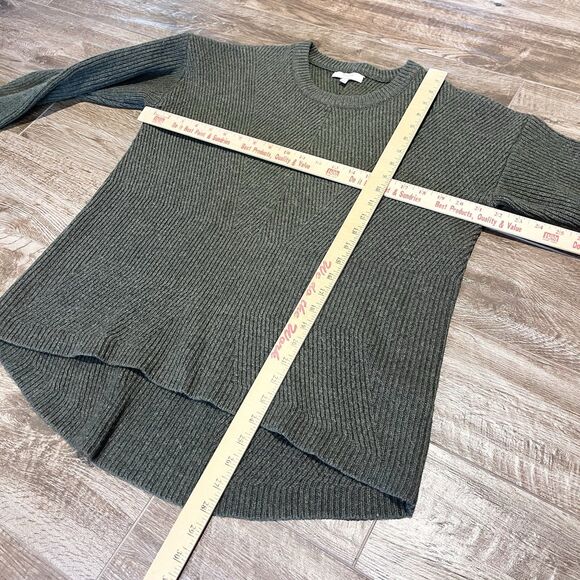 Madewell Sweater Womens Size Small Olive Merino Wool Ribbed Casual Stretch Top - Picture 14 of 14